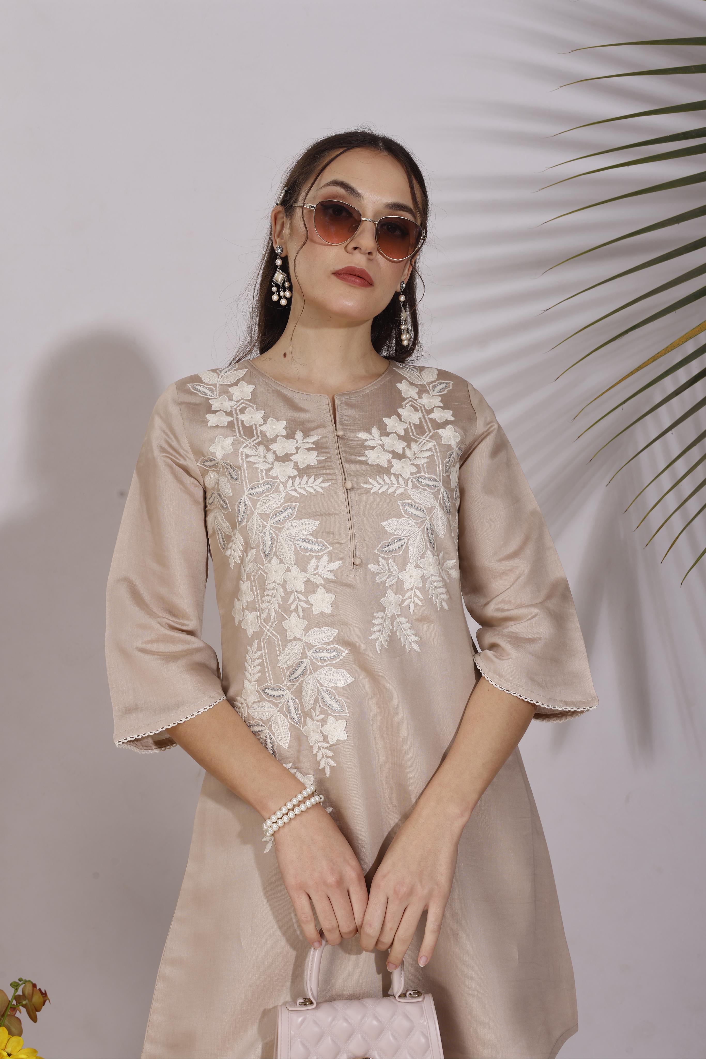 Embroidered Tunic With Trousers Co-Ords